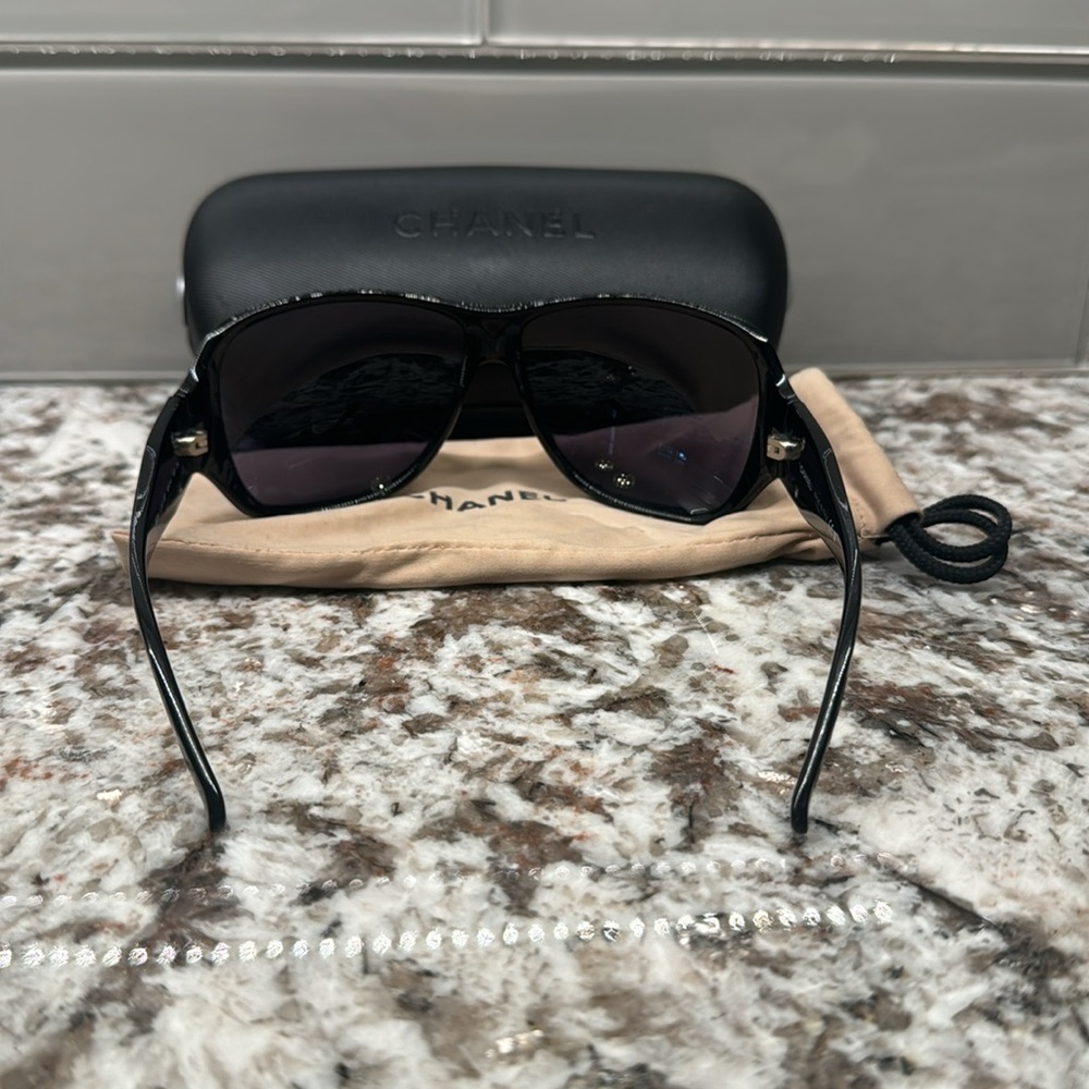 Chanel Sunglasses With Chanel Protective Cover And Chanel Case View 6